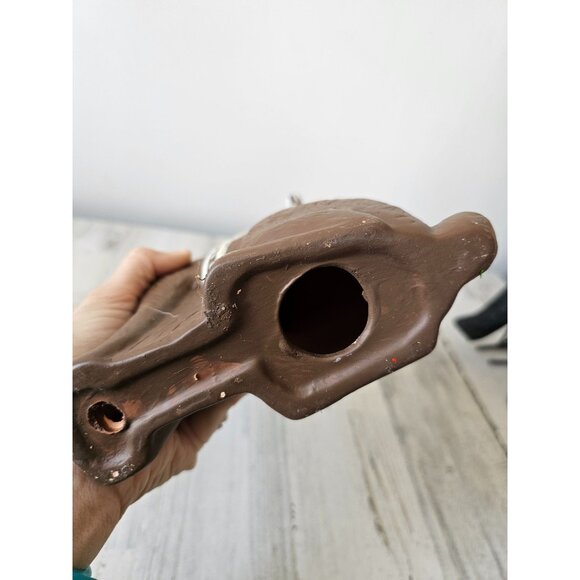 Vintage ceramic faux chocolate bunny fake egg rabbit Easter decor unique - Picture 9 of 10